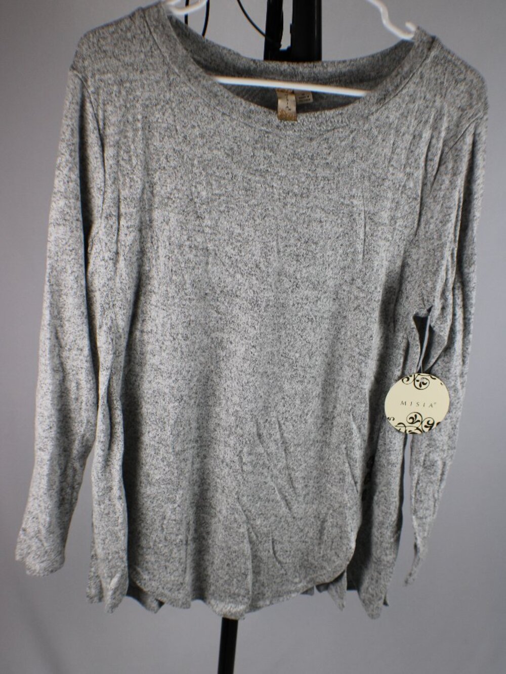 NWT MISIA Heather Gray Side Button Knit Sweater Top Size M